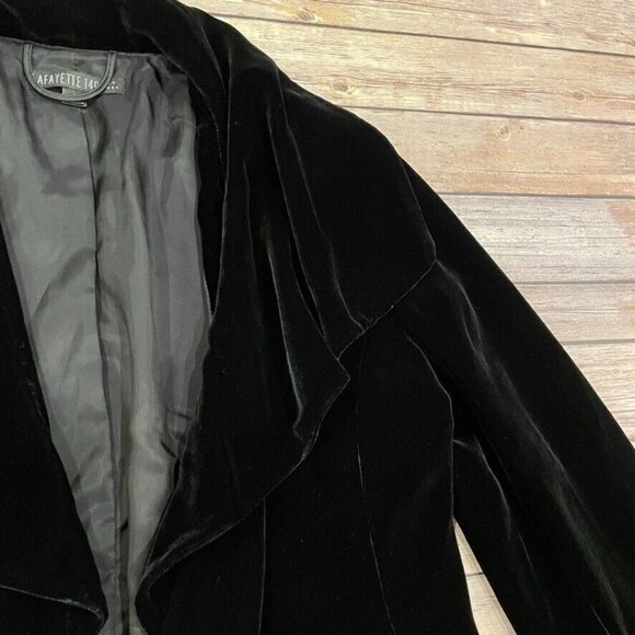 Lafayette 148 Velvet Blazer Jacket Open Front Cascade - Picture 3 of 10
